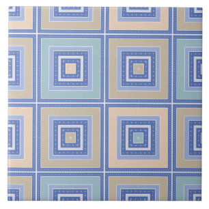 Rustic pattern of squares in patchwork style  ceramic tile