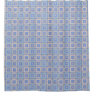 Rustic pattern of squares in patchwork style shower curtain