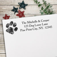Rustic Paw Print Return Address