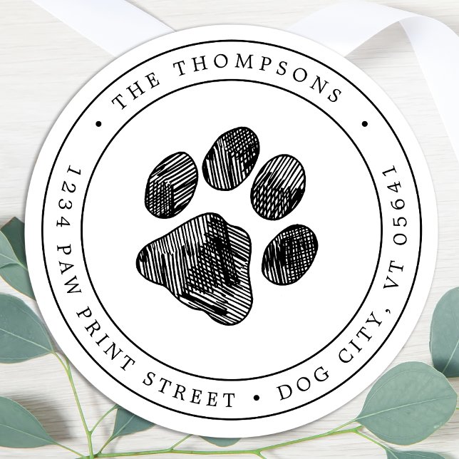 Rustic Paw Print Simple Return Address Label (Creator Uploaded)