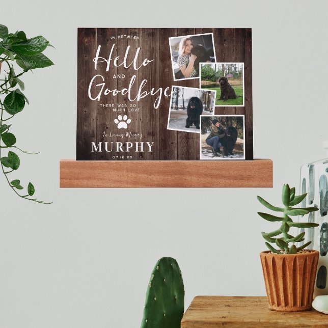Rustic Paw Prints Personalized Pet Memorial Photo Picture Ledge (Creator Uploaded)
