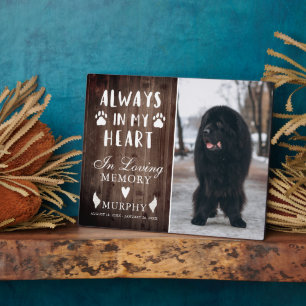 Rustic Paw Prints Personalized Pet Memorial Photo Plaque