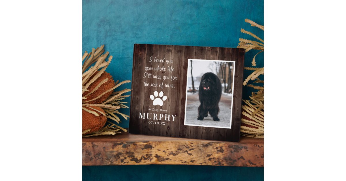 Rustic Paw Prints Personalized Pet Memorial Photo Plaque Zazzle