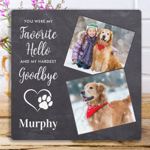 Rustic Paw Prints Personalized Pet Memorial Photo Plaque