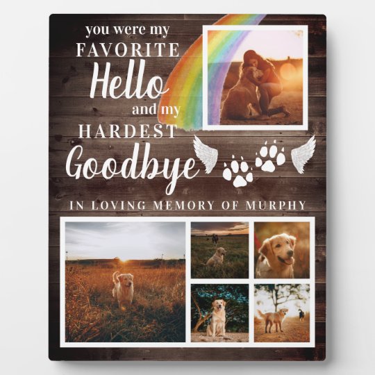 Rustic Paw Prints Personalized Pet Memorial Photo Plaque