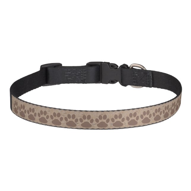 Rustic Paws Pattern Pet Collar (Front)
