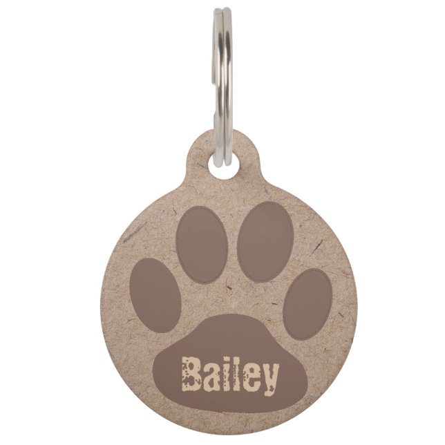 Rustic Paws Personalised Pet ID Tag (Front)