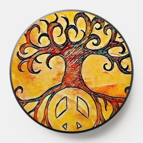 Rustic Peace Sign Tree PopSocket