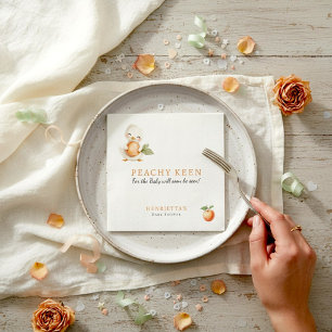 Rustic Peach Duckling Baby Shower Paper Napkins