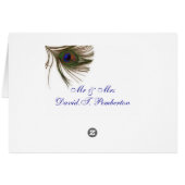 Rustic Peacock Feather Wedding Place Cards (Back Horizontal)