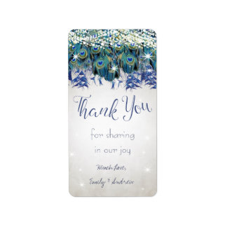 Rustic Peacock Navy Rustic Luxe Favor Labels
