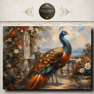 Rustic Peacock Terrace Decoupage Tissue Paper