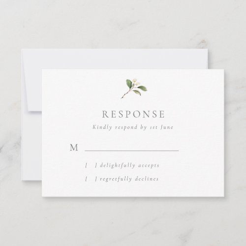 Rustic Pear Blossoms Wedding RSVP Card