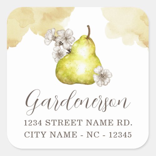 Rustic Pear Square Sticker