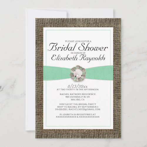 Rustic Pearl Bridal Shower Invitations
