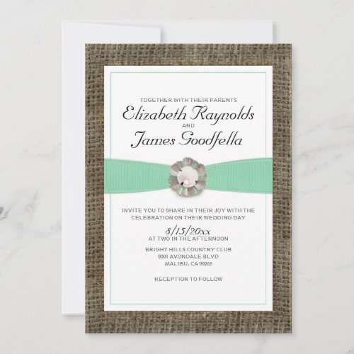 Rustic Pearl Wedding Invitations