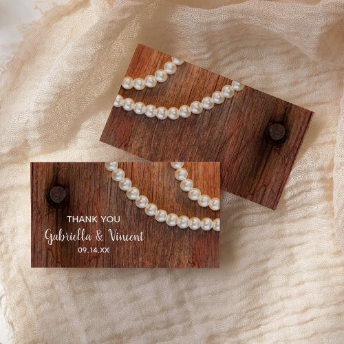 Rustic Pearls Country Wedding Favor Tags Business Card Template