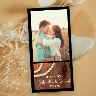 Rustic Pearls Country Barn Wedding Thank You Card