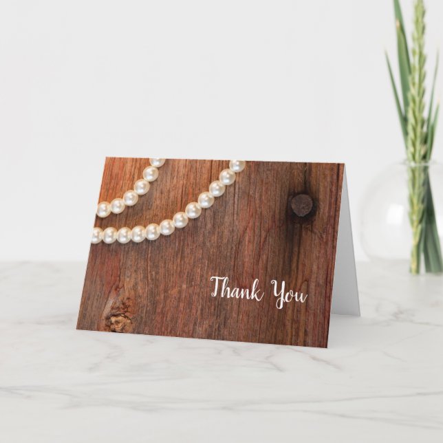Rustic Pearls Country Bridesmaid Thank You (Front)