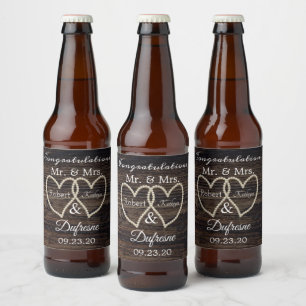 Rustic Pearls Wedding/Anniversary Beer Bottle Label