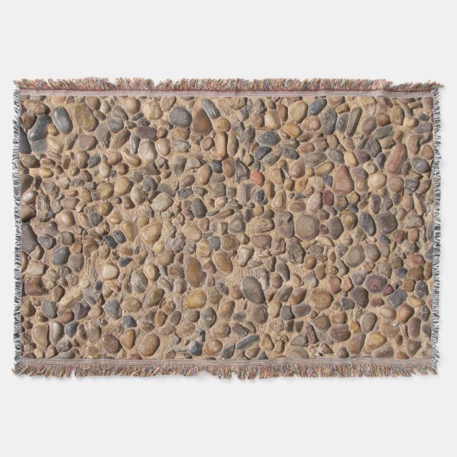 Rustic Pebble Stones Photo Throw Blanket (Front)