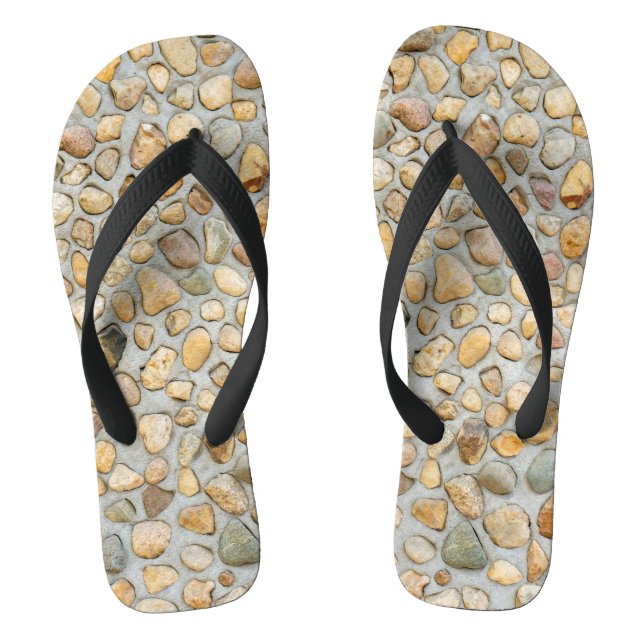 Rustic Pebblestone Wall  Flip Flops (Footbed)