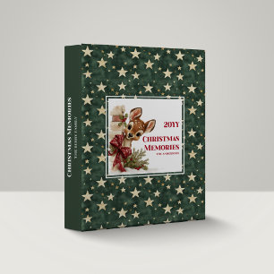 Rustic Peeking Reindeer Funny Cartoon Ring Binder