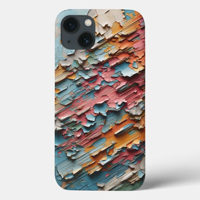 Rustic Peeling Paint Abstract Phone Case  Colorful (Back)