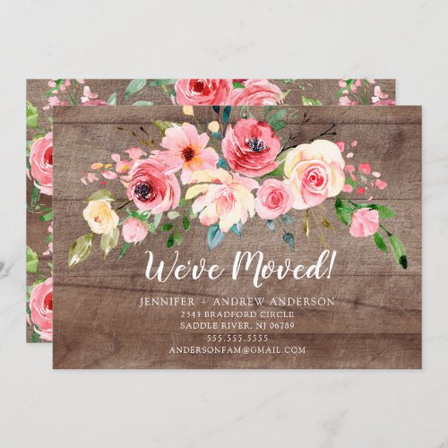 Rustic Peonies Floral Moving Announcement