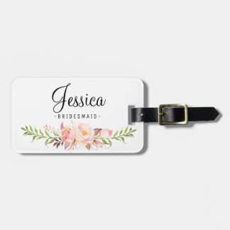 Rustic Peony Floral team bride Luggage Tag