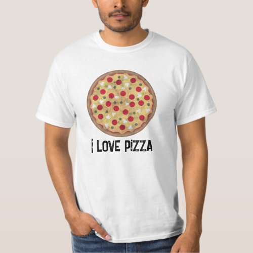 Rustic pepperoni pizza love Your custom text T_Shirt
