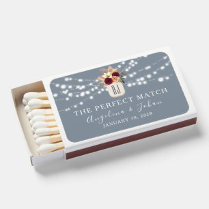 Rustic Perfect Match Wedding Favor Matchbox