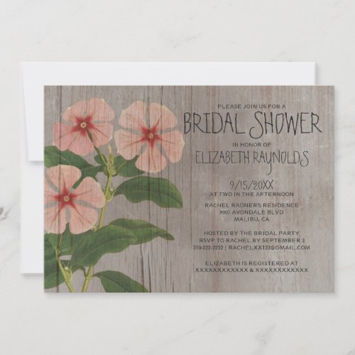 Rustic Periwinkle Bridal Shower Invitations
