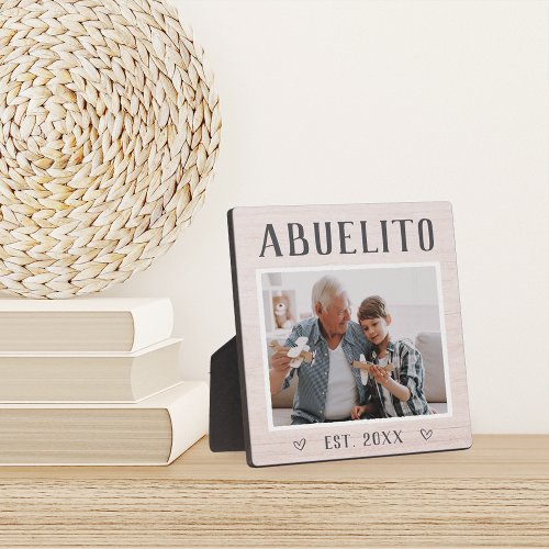 Rustic Personalized Abuelito Grandpa Photo Plaque
