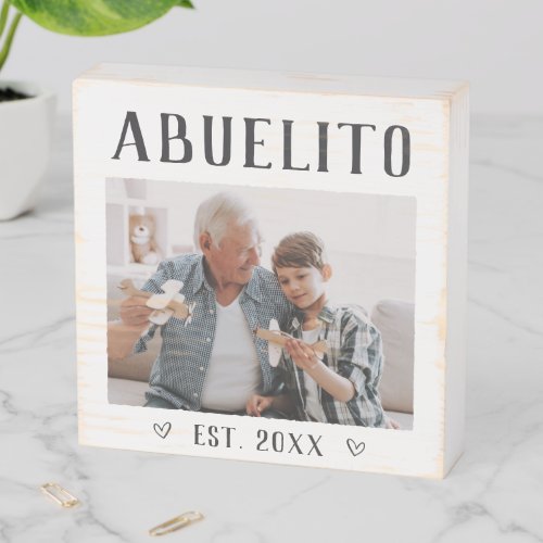 Rustic Personalized Abuelito Photo Wooden Box Sign