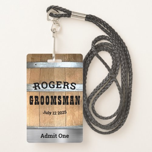 Rustic Personalized Bachelor Party Badge