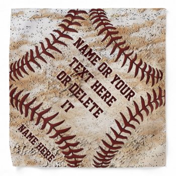 Rustic Personalized Baseball Bandana Handkerchief by YourSportsGifts at Zazzle