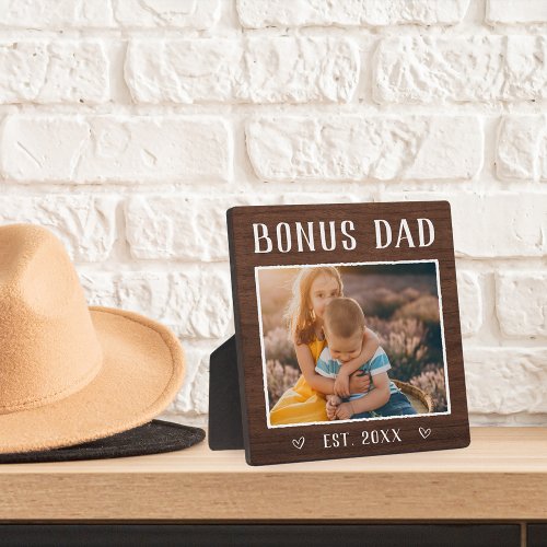 Rustic Personalized Bonus Dad Stepfather Plaque