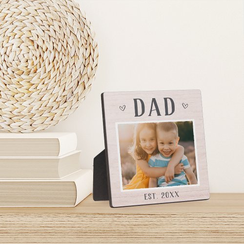 Rustic Personalized Dad Photo Plaque