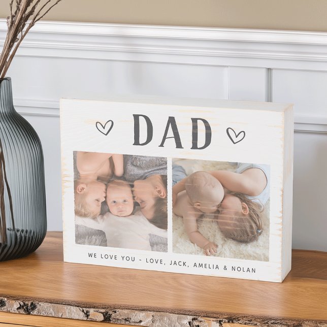 Rustic Personalized Dad Photo Wooden Box Sign (Creator Uploaded)