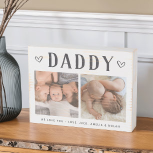 Rustic Personalized Daddy Photo Wooden Box Sign