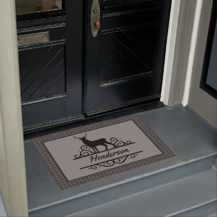 Rustic Personalized Deer Doormat