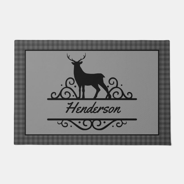 Rustic Personalized Deer Doormat (Front)