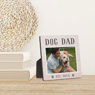 Rustic Personalized Dog Dad Photo Plaque