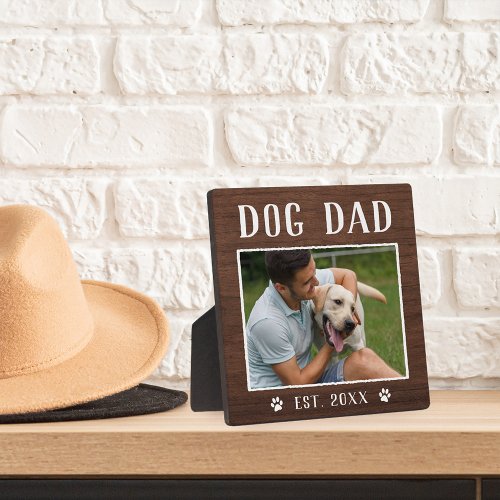 Rustic Personalized Dog Dad Photo Plaque