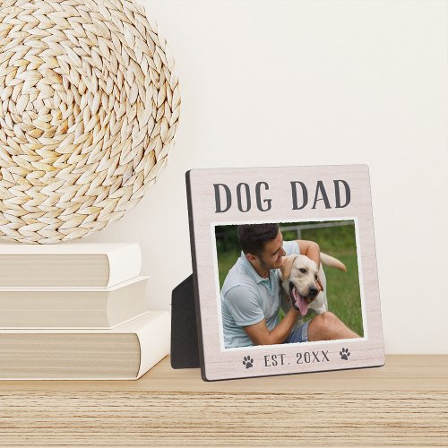 Rustic Personalized Dog Dad Photo Plaque