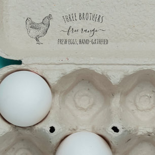 Rustic Personalized Farm Fresh Eggs Rubber Stamp