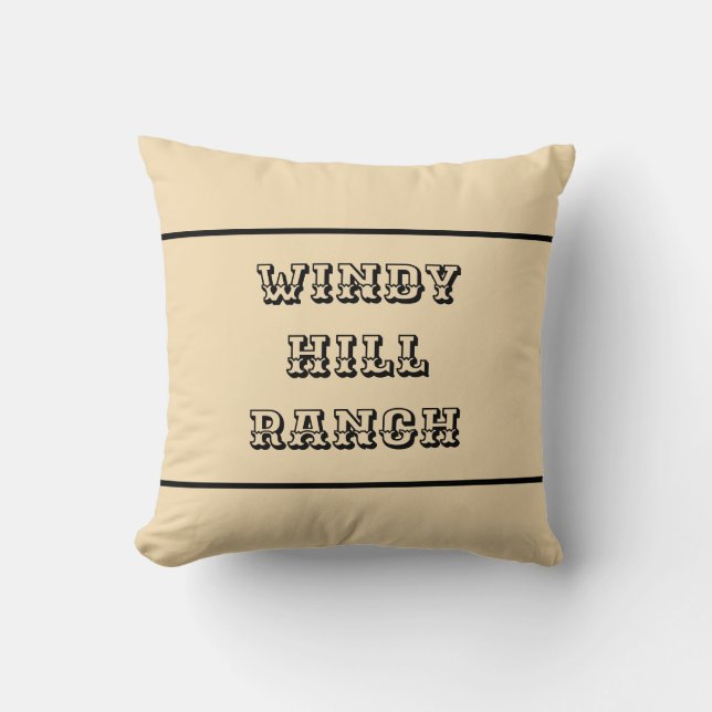 Rustic Personalized Farm & Ranch  Throw Pillow (Front)