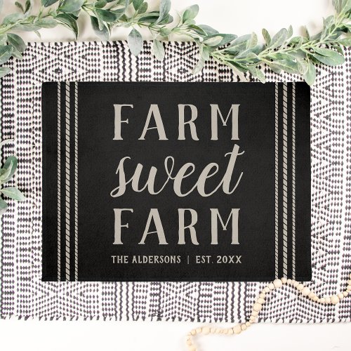 Rustic Personalized Farm Sweet Farm Doormat