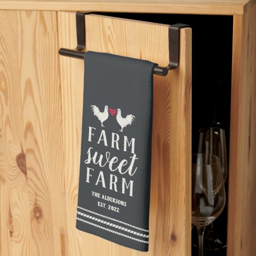 Rustic Personalized Farm Sweet Farm Kitchen Towel
